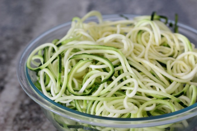 Zucchini spaghetti is a great substitute for traditional pasta