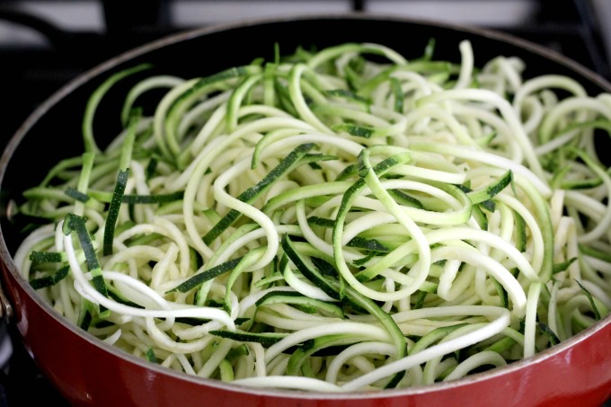 Zucchini spaghetti is an easy way to get the kids to eat their veggies.
