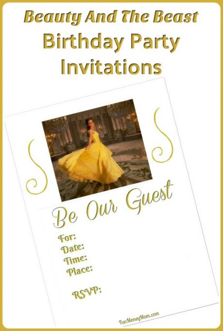 Beauty And The Beast Invitations - Having a Beauty And The Beast party? You'll need birthday invitations and these free printable Belle invitations are perfect. #BeautyAndTheBeast #PartyInvitations #KidsBirthdayParty