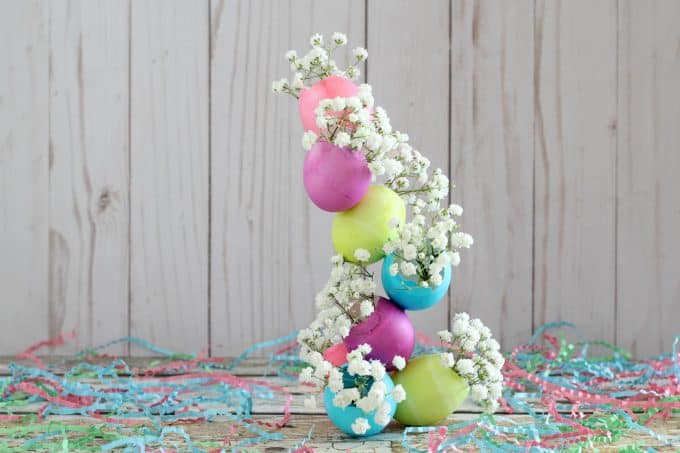 Add flowers to finish off your Easter egg centerpiece