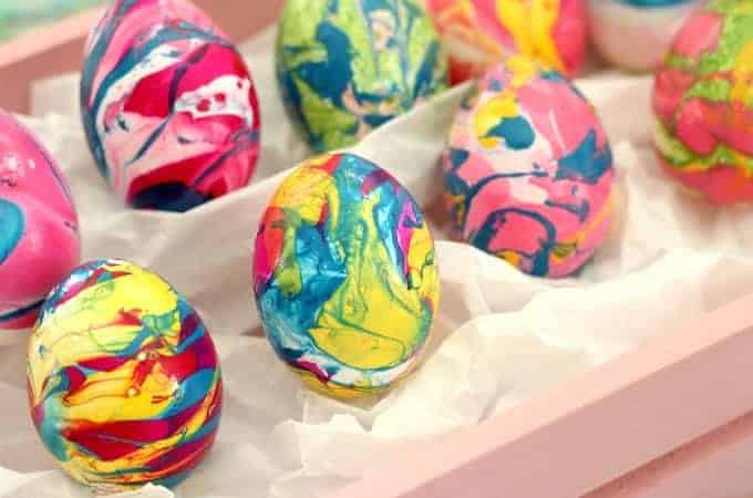 Marbled Easter Eggs With Nail Polish (without the big mess)