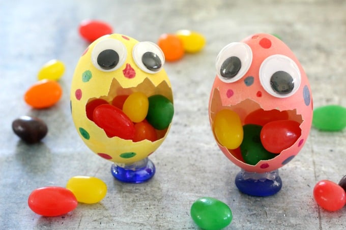 These Easter egg monsters looked even more cute with a mouth full of jellybeans
