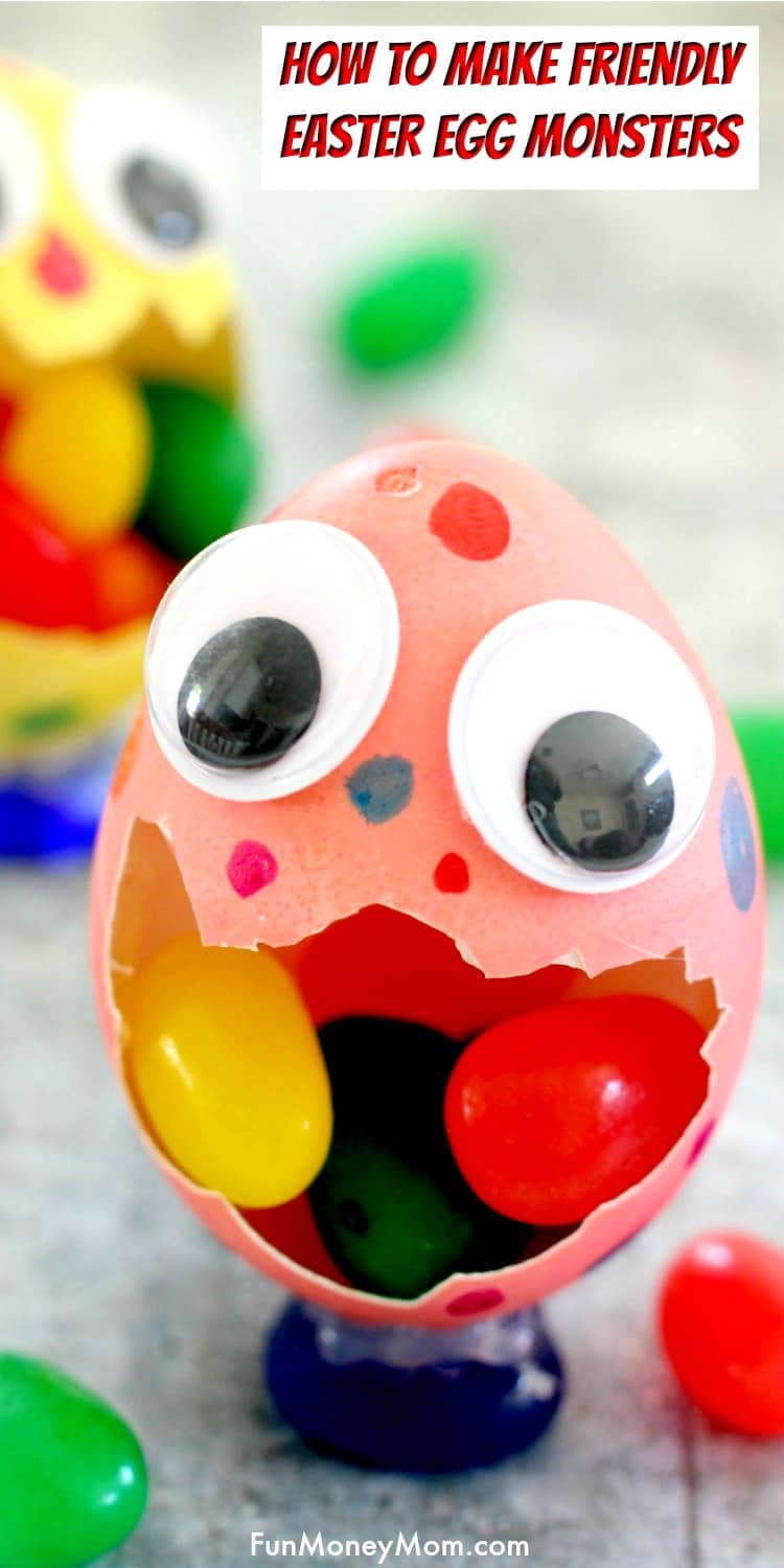Easter Egg Monsters - Your kids will love decorating Easter eggs if they look like these cute Easter egg monsters!! #Eastereggs #eastercrafts