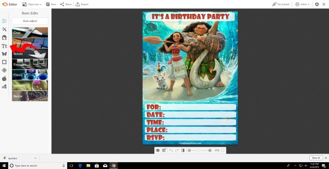 You get a professional looking birthday invitation when you edit it online
