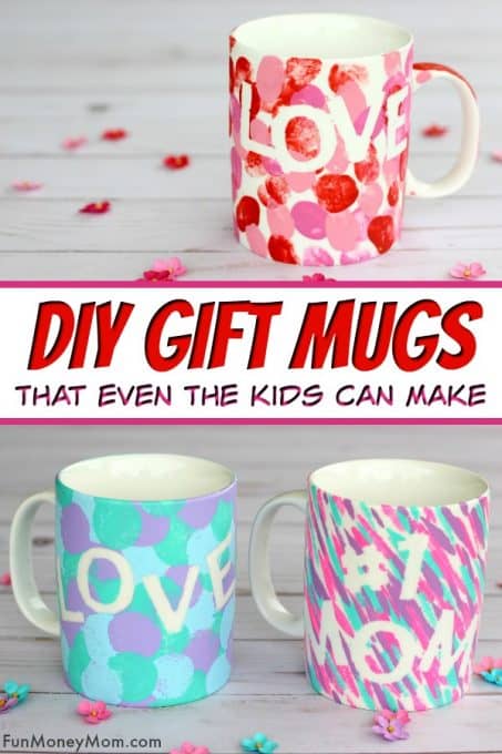 DIY Mugs - Looking for a DIY gift that's perfect for Mother's Day, Father's Day or any other special occasion? These DIY gift mugs are not only both fun and functional, they're so easy that they make a great kid's craft too! #giftmug #diymug #giftideas