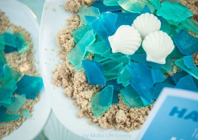 Sea candy glass for a Moana birthday party theme