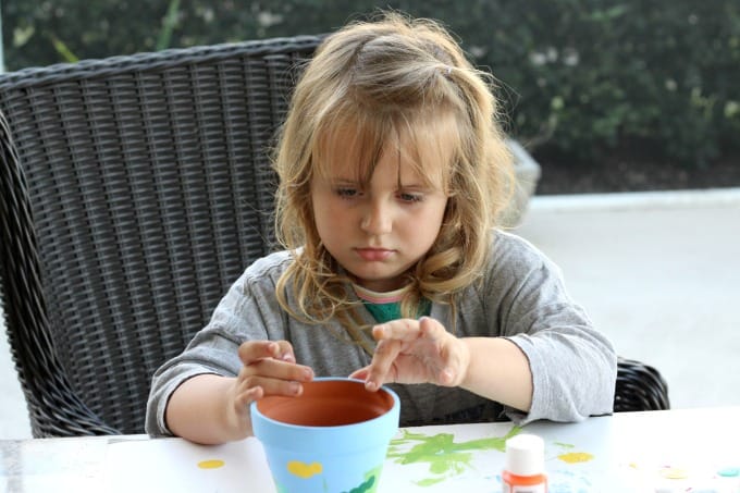Keira was very focused on her flower pot painting