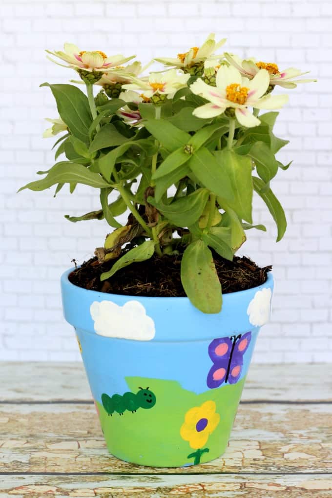 This flower pot painting craft looks different from every angle