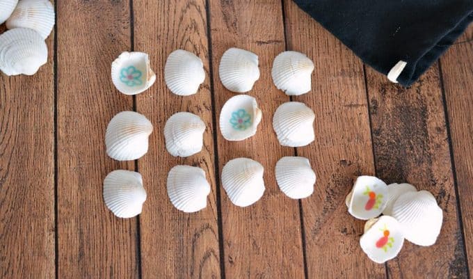 Moana party game with matching shells