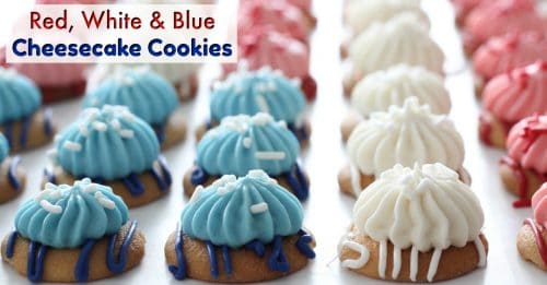 Red White and blue cheesecake cookies