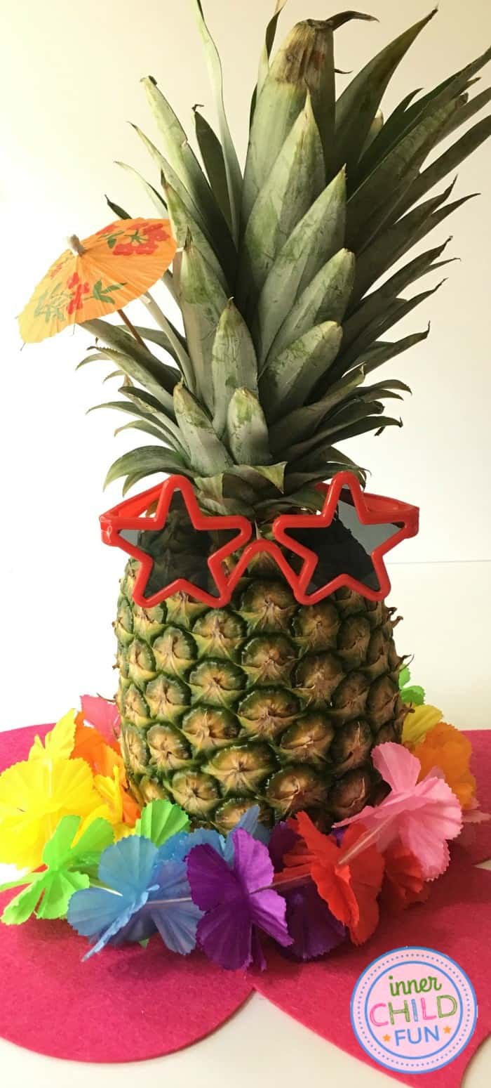 Pineapple decor for a Moana themed party