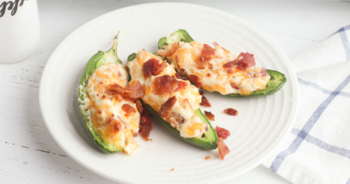 Baked jalapeno poppers on a plate