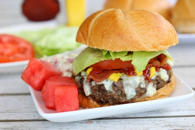 Serve blue cheese burgers at your next neighborhood cookout