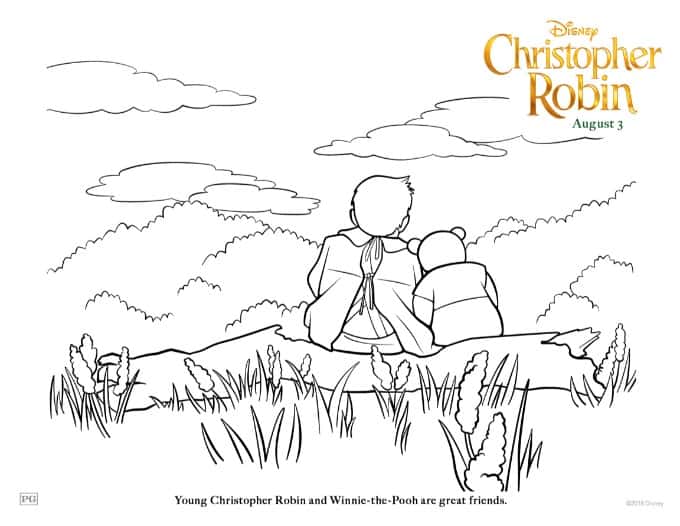 Winnie The Pooh and Christopher Robin coloring pages
