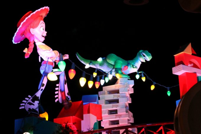 Toy Story Land is just as much fun to see at night as it is during the day