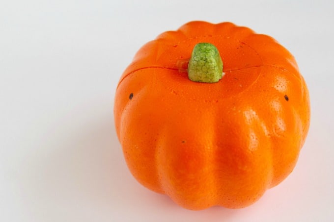 Orange styrofoam pumpkin