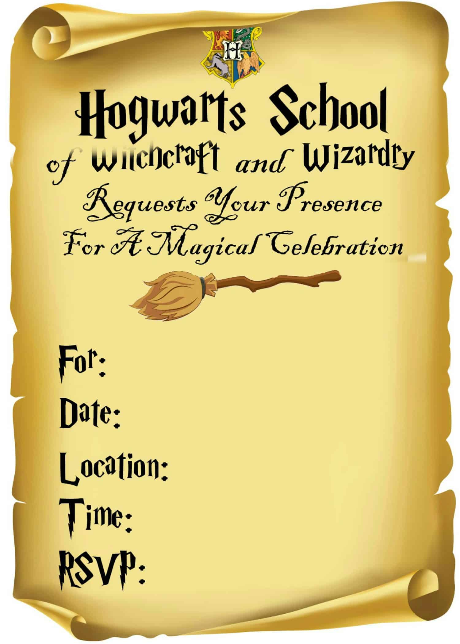 Harry Potter Printable Invitations Printable Templates