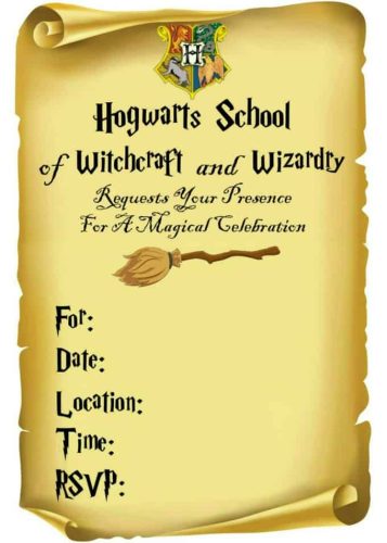 Harry Potter Invitations (free printables) | Fun Money Mom
