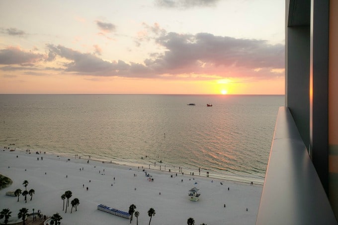 The view from the Wyndham Grand Clearwater Beach balcony