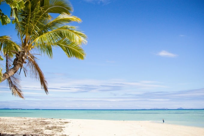 The gorgeous backdrop of Tivua Island