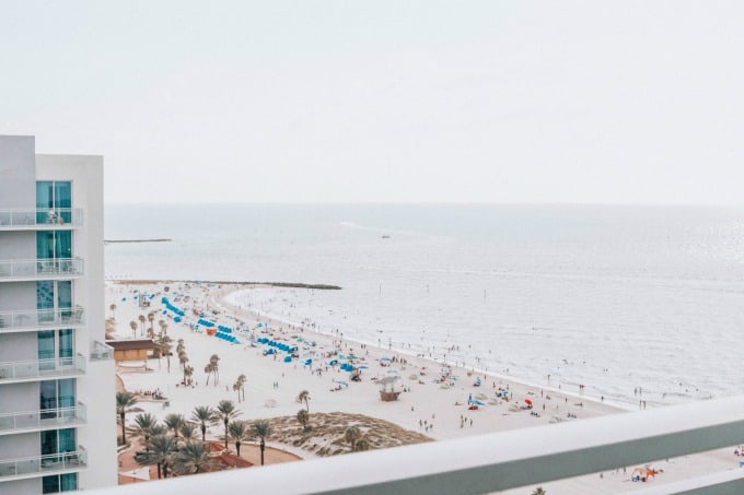 Overlooking the beach from the Wyndham Grand Clearwater Beach
