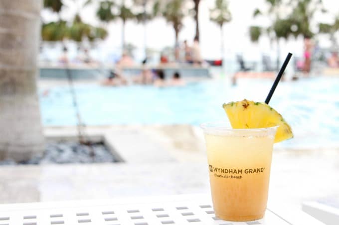 Drinks by the pool at the Wyndham Grand Clearwater Beach