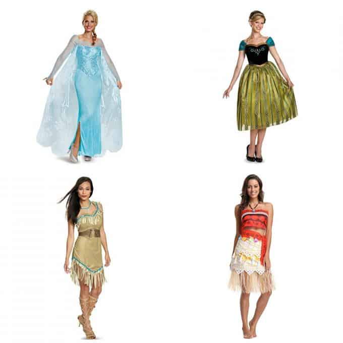 Disney Princess Costumes for Elsa, Anna, Moana and Pocahontas