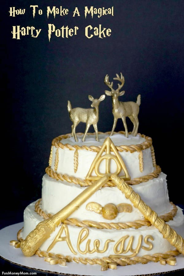 Harry Potter Cake - Need a cake for your Harry Potter party? This isn't like Hagrid's cake! Originally a wedding cake, we've created a cake that any Harry Potter fan will love! #harrypotter #harrypottercake #harrypotterparty #harrypotterbirthdayparty