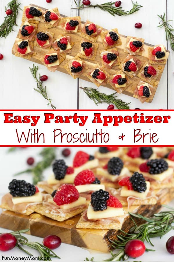 Brie And Prosciutto Appetizer - This easy appetizer recipe is an easy party food that's perfect for any occasion, including holiday parties and family get togethers. #ad #HolidaysWithTriscuit #IC #appetizer #partyfood #cheeseandcrackers #easyappetizer #easyrecipe 