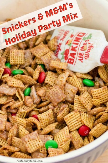 Holiday Party Mix Recipe With Snickers And M&M's | Fun Money Mom