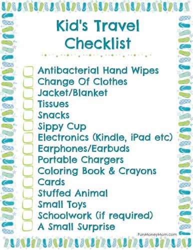 Traveling With Kids checklist
