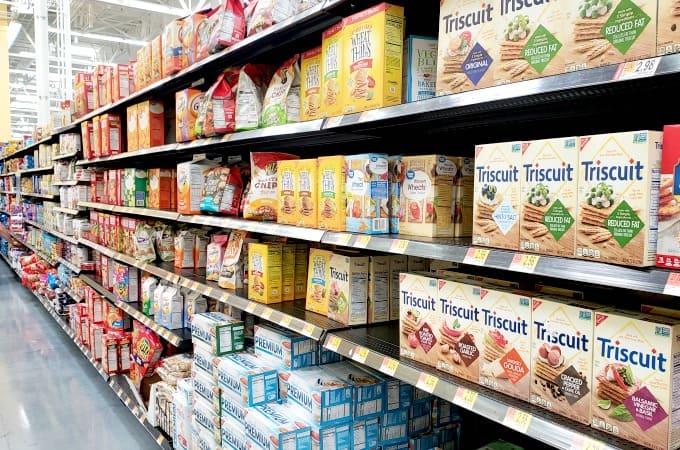 Triscuit crackers on shelf at Walmart