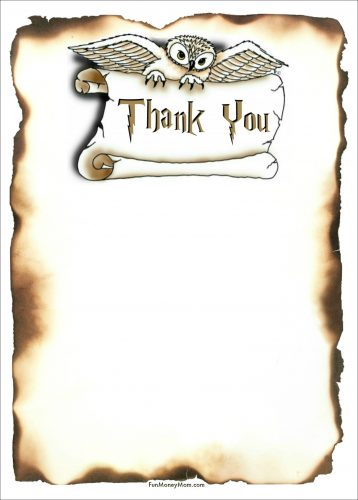 Harry Potter Thank You Card 5x7 