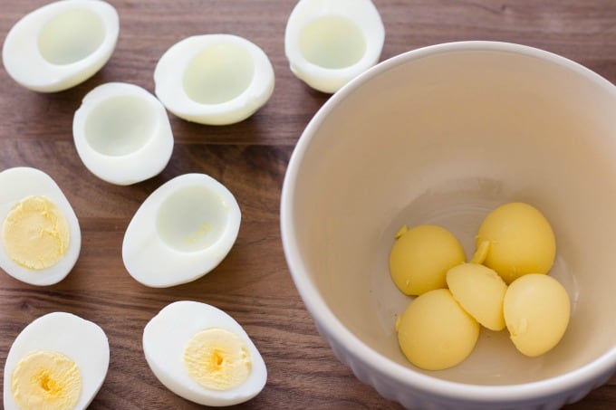 Egg yolks are the main ingredients for deviled eggs