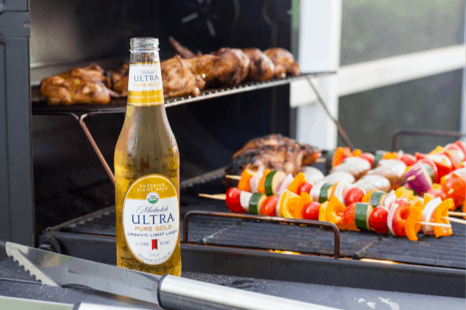 Michelob ULTRA Gold and BBQ grill