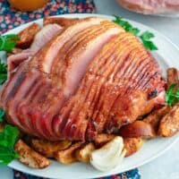 Apple Spice Glazed Ham with Baked Apples