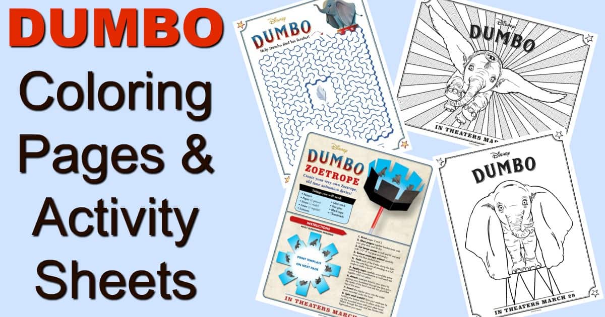 dumbo coloring pages and activity sheets  fun money mom
