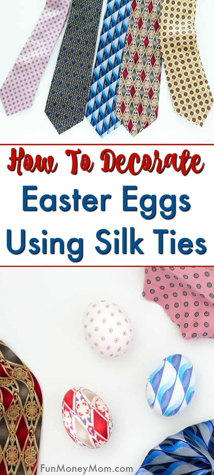 Silk Tie Easter Eggs - This cool Easter egg decorating idea is so much fun because you'll get a different result each time! If you love decorating Easter eggs for the Easter holiday, you'll want to give these silk tie Easter eggs a shot! #Easter #eastereggs #eastercraft #decoratingeggs