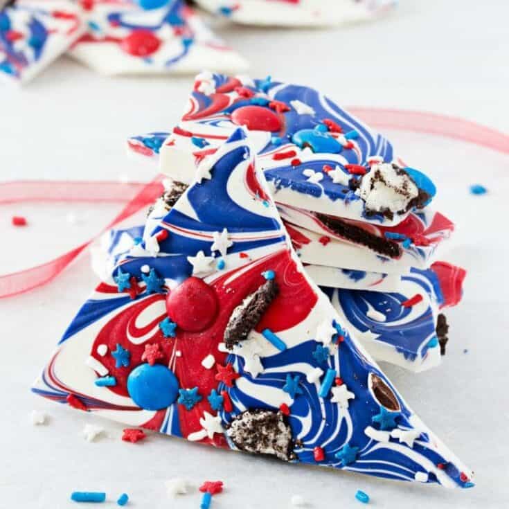 Red White and Blue Bark