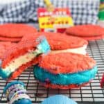 Ice cream cookie sandwiches for 4th of July