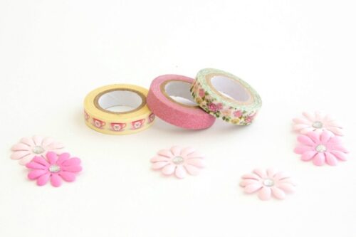 Washi tape and paper flowers