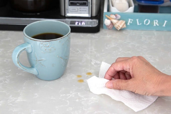 Wiping Coffee Off Counter