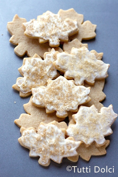 frosted maple leaf cookies