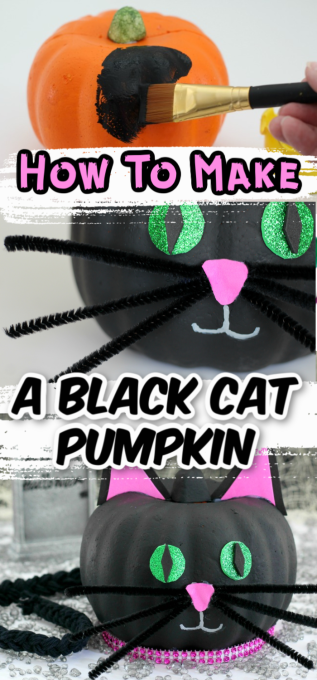 Black cat pumpkin pin 1