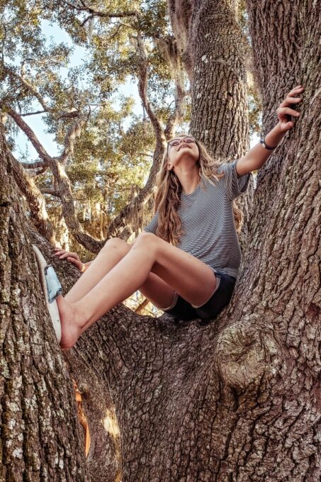 Ashling climbing a tree