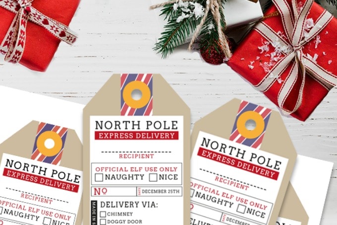 Christmas Gift Tags From The North Pole