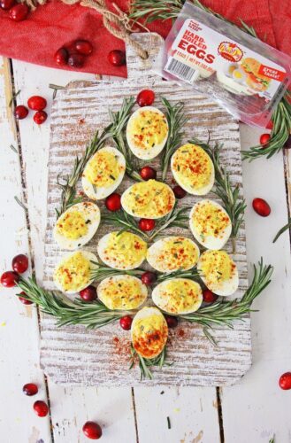 Christmas tree deviled eggs