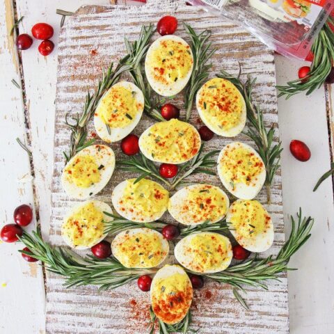 Christmas Deviled Eggs With Rosemary