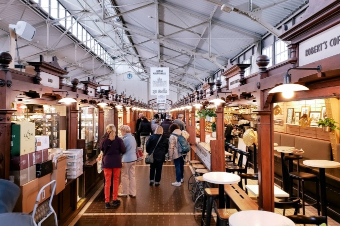 Inside Old Market Hall in Helsinki Finland