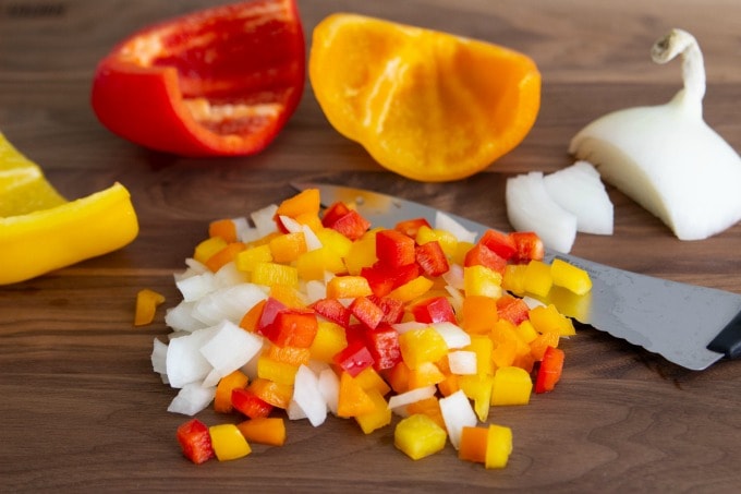 Diced bell peppers